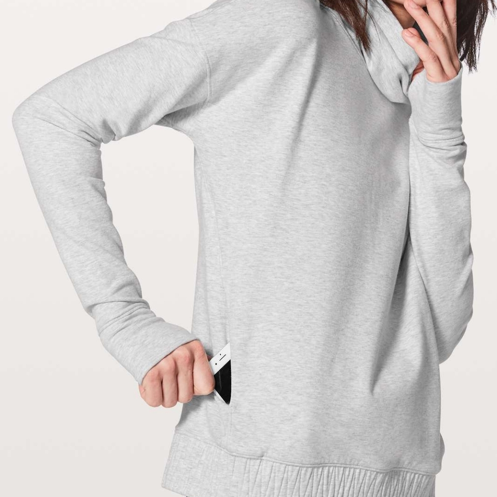 Lululemon Stress Less Pullover Heathered Core Ultra Light Grey - Picture 2 of 10